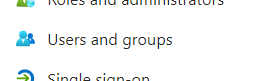Azure SSO - Users and Groups
