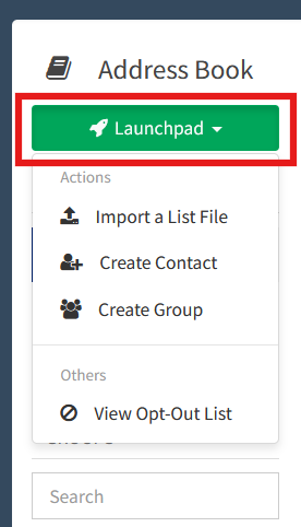 Dashboard - Address Book Launchpad