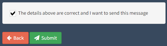 Dashboard - Confirm and Send