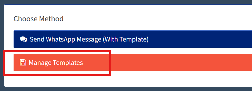 Dashboard - Manage WhatsApp Templates