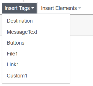 Dashboard - MessageLink - Insert Tags