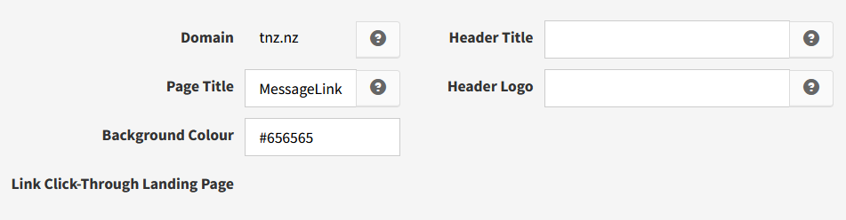 Dashboard - MessageLink - Template Settings