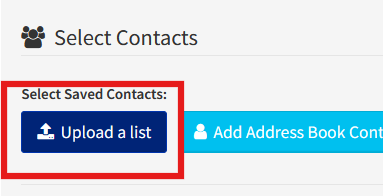 Dashboard - Upload A List