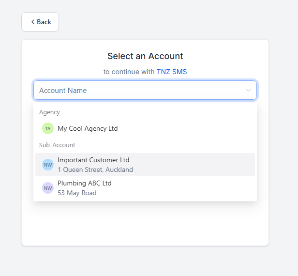 GHL - Install - 2. Select Account