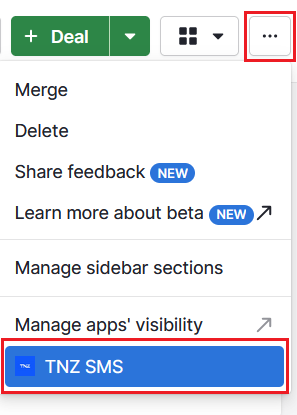 Pipedrive - TNZ SMS Sidebar