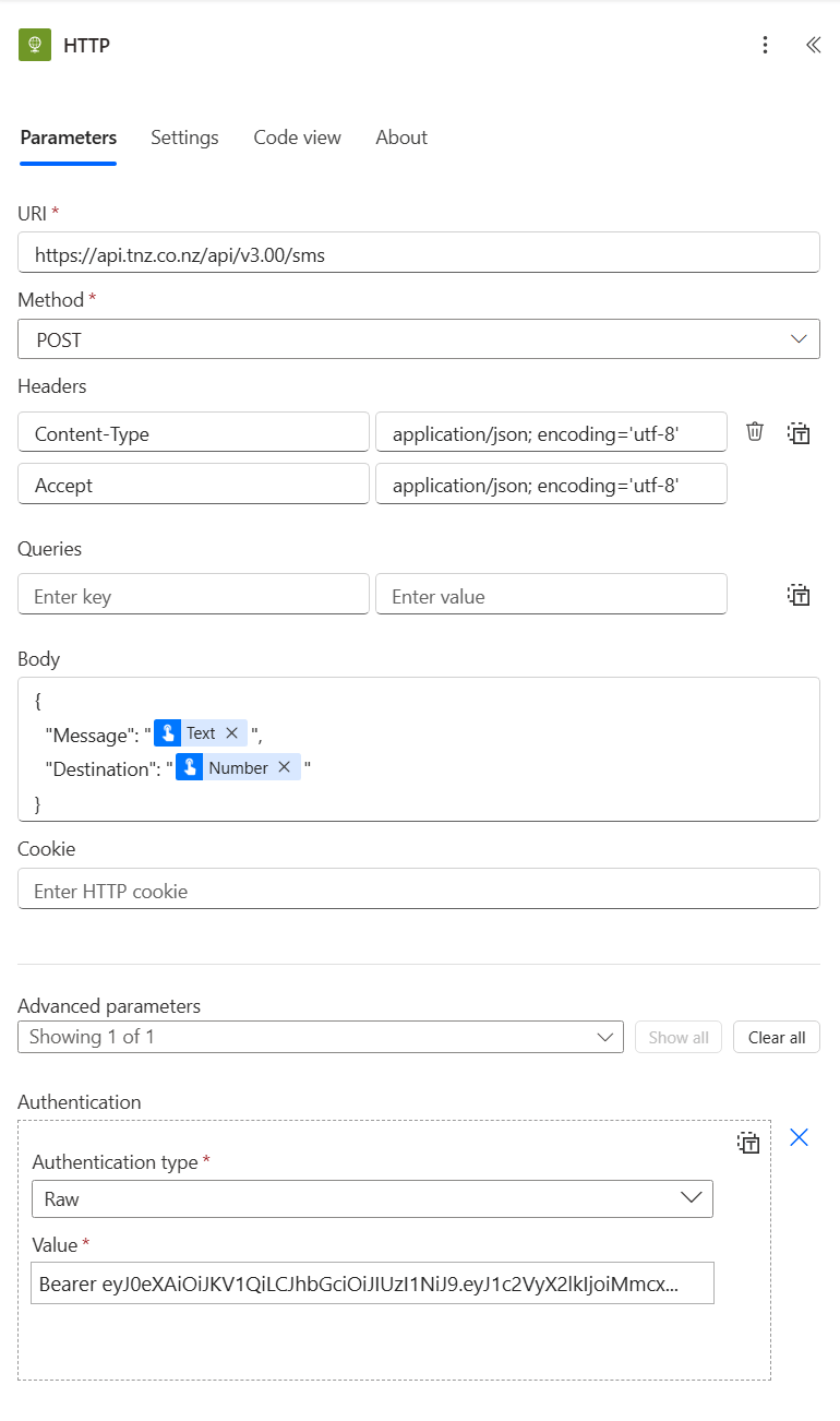 Power Automate - Create HTTP Action