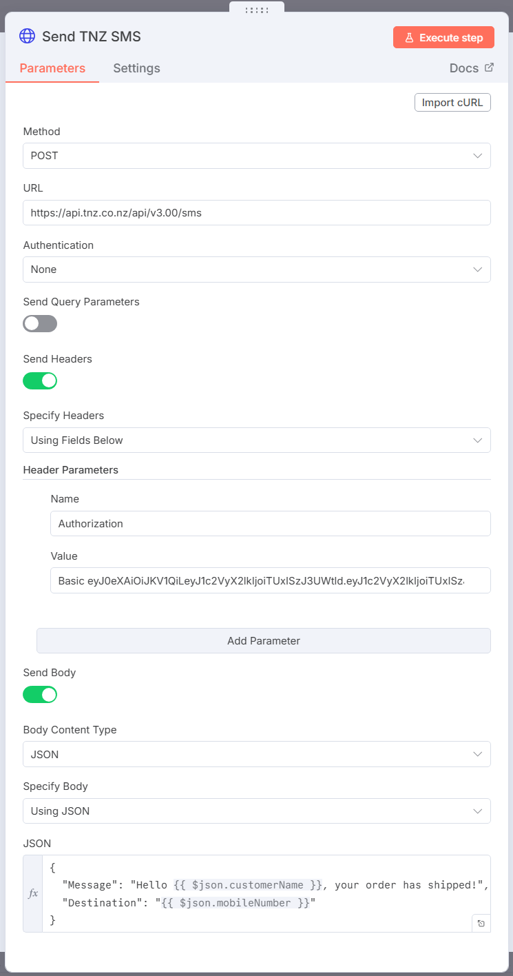 n8n - Send HTTP Request